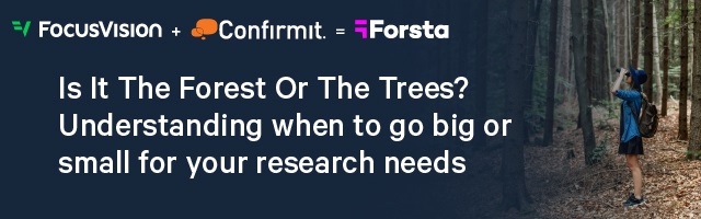 Register now for our next webinar where we can help you understand when to go big or small for your research needs: zoom.us/webinar/regist… #Forsta #Webinar #MRX