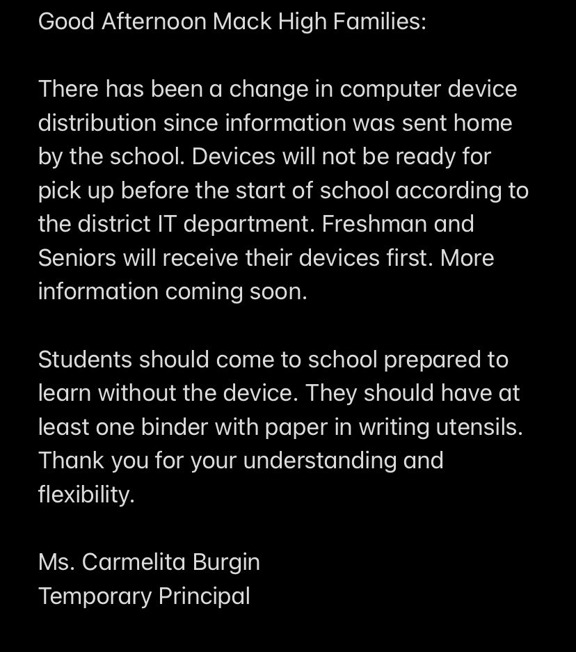 McKinley High School on Twitter "🟠⚫️🚨Important Information before the