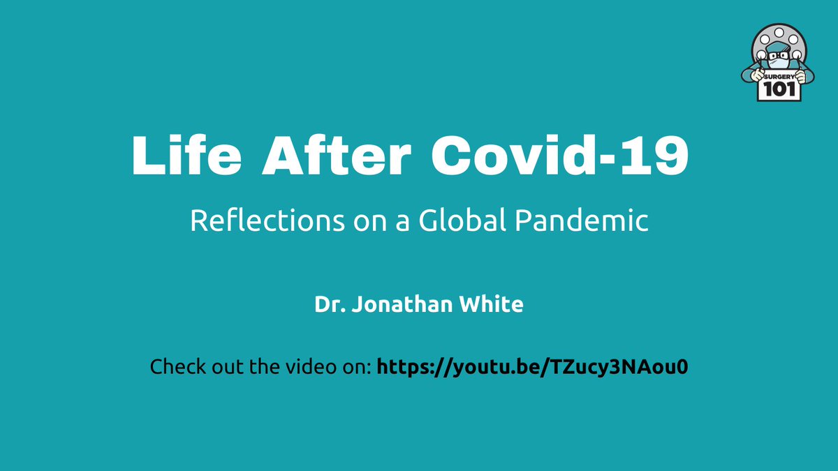 How has life after COVID-19 changed for all of us? Dr. Jonathan White reflects on a global pandemic. 

#Surgery101 #MedStudents #MedEd #OpenSource #COVID19 

youtu.be/TZucy3NAou0