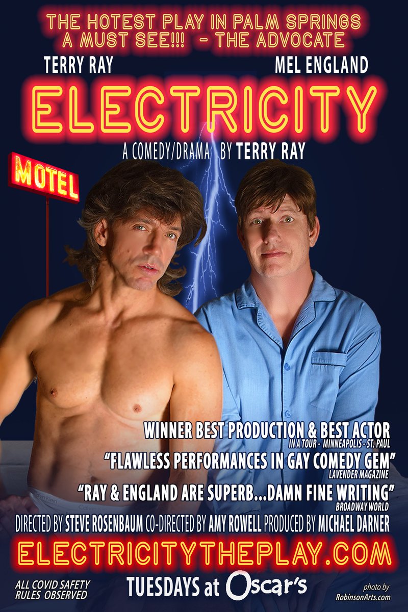 ELECTRICITY is coming back to Palm Springs!  #RutaLee is moderating opening night Q&amp;A #theatre #CriticsChoice  #LGBTQIALIVE  electricitytheplay.com