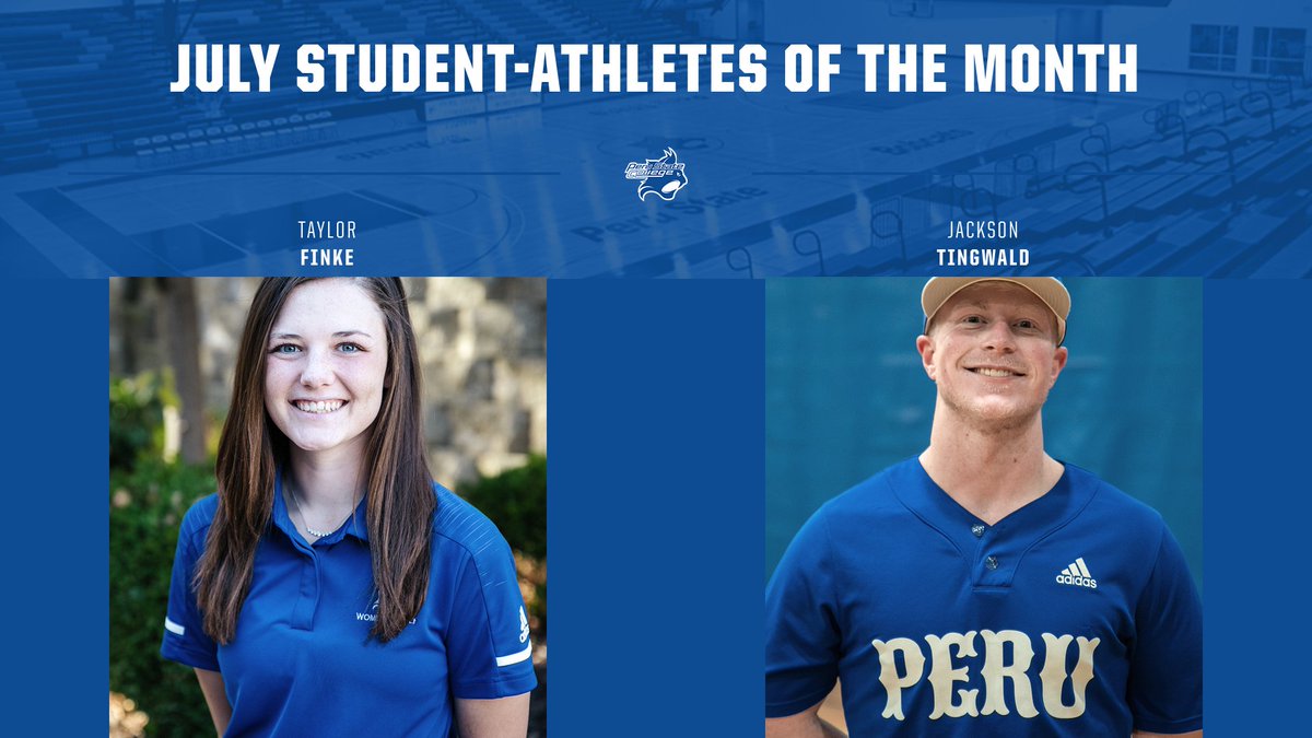 pscbobcats's tweet photo. Taylor Finke and Jackson Tingwald are July Athletes of the Month - https://t.co/7BlFQIRmhA #ClawsOut #PeruState154 https://t.co/e186dQKGrr