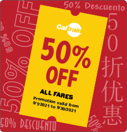 Caltrain's tweet photo. Get back to the people, places and things you love with Caltrain.
- More trains, more evenings, more midday service
- 50% OFF ALL Fares in September
- Baby Bullet express is Back!

https://t.co/LFiPQsDtBk https://t.co/SUMb04nqy5