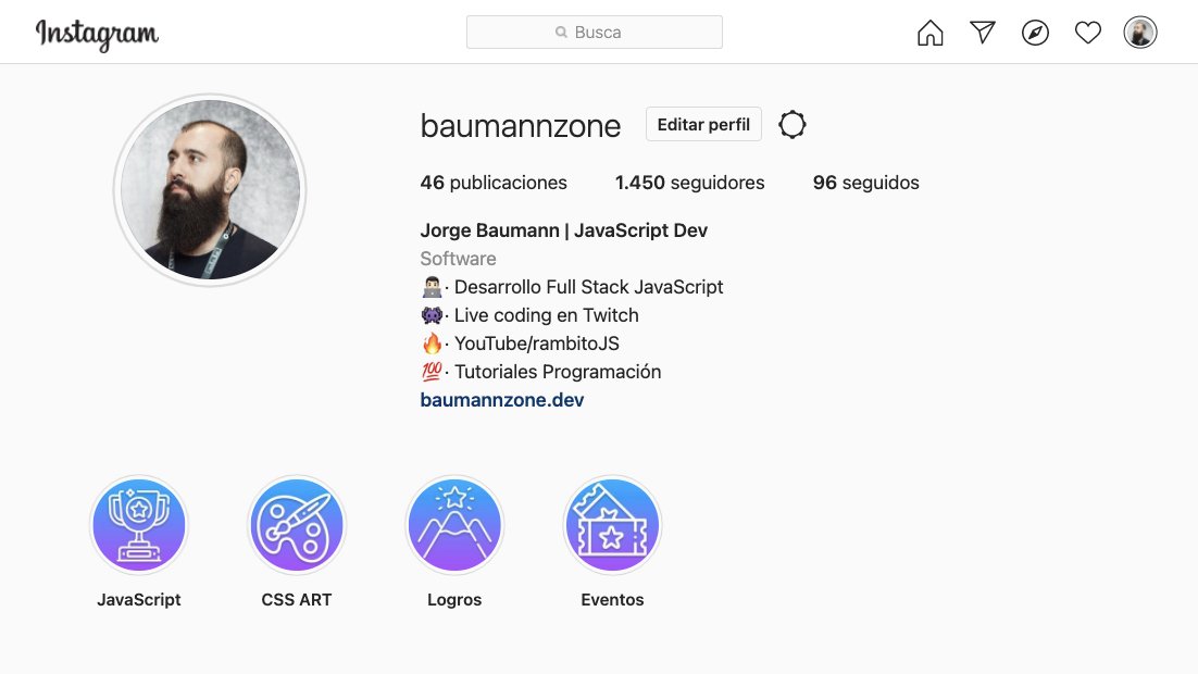 captura de pantalla del perfil de instagram de baumannzone