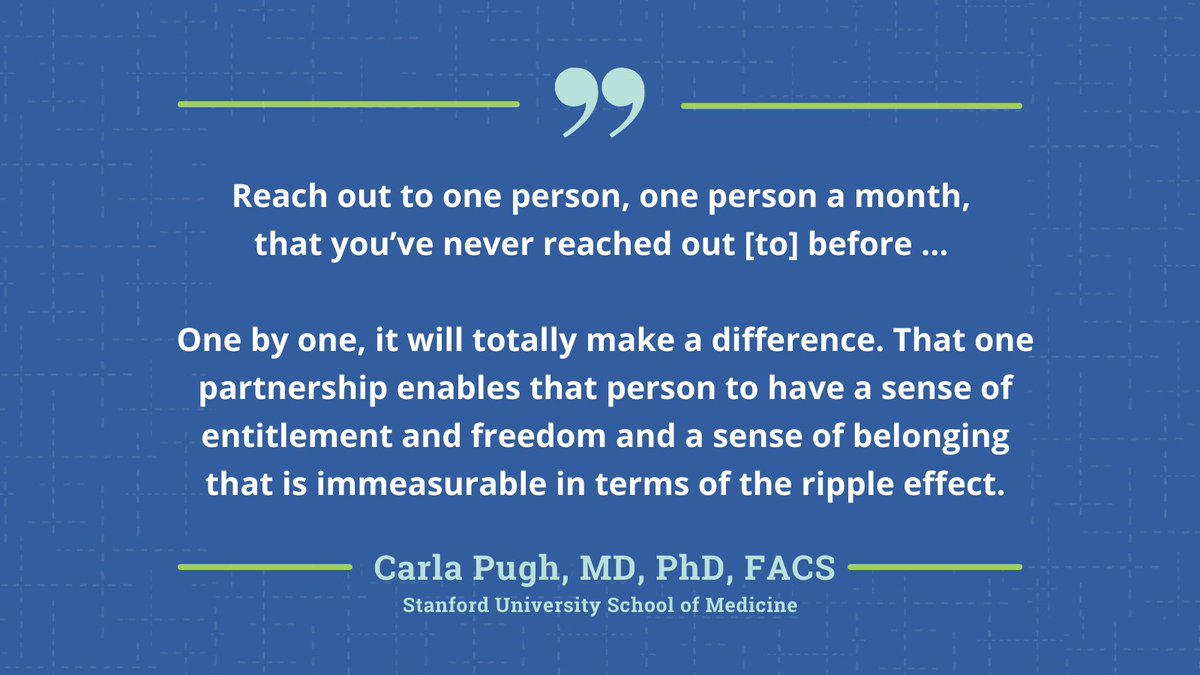 Kern Nat'l Network for Flourishing in Medicine (@kernnetwork) on Twitter photo When asked what opportunities she sees for promoting an #inclusive mindset among aspiring physicians, <a href="/CarlaPughMDPhD/">Carla Pugh MD PhD</a> offered a simple starting point: Talk to people you haven't before.
Hear more from Dr. Pugh in this #KNNMedFlourish session: youtu.be/8b5CCRI-0pE When asked what opportunities she sees for promoting an #inclusive mindset among aspiring physicians, <a href="/CarlaPughMDPhD/">Carla Pugh MD PhD</a> offered a simple starting point: Talk to people you haven't before.
Hear more from Dr. Pugh in this #KNNMedFlourish session: youtu.be/8b5CCRI-0pE