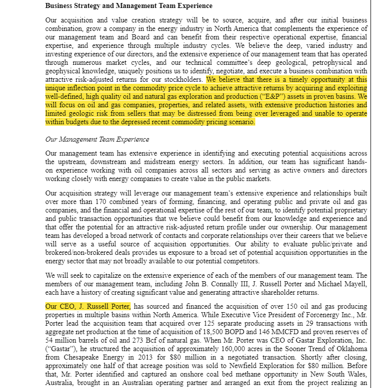 EnergizingIdeas's tweet photo. #EFT Russ Porter's E&amp;P SPAC has priced as $CENQU . Why would anyone give him money. Intends to buy PDP assets per the S-1. How long until he pulls off a chapter 33? https://t.co/xffVFy4pLf