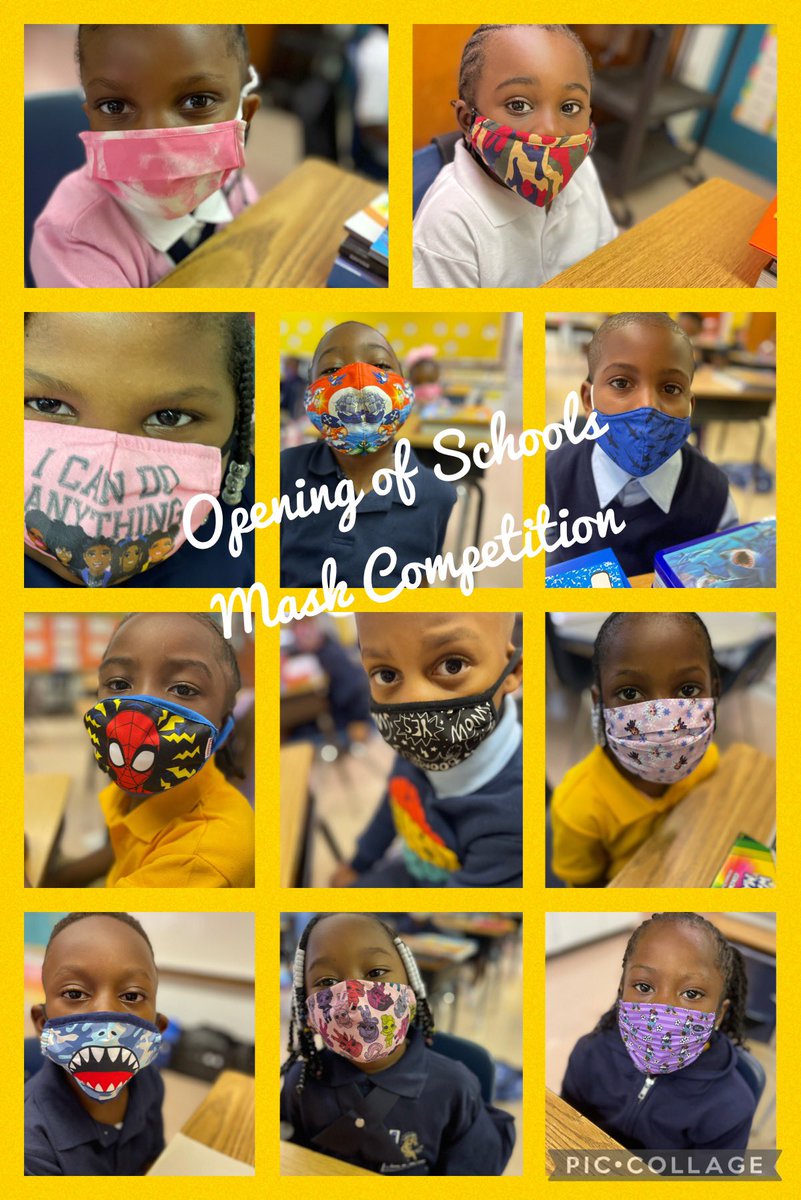 CrestviewES's tweet photo. Mask up!!! Check out some of our Mighty Mustangs who were ready to compete for the MASK COMPETITION! Who won?!?! 🤔 @MariaKerrCES @BRMandrell @MDCPSNorth #InfinitePossibilitiesMDCPS #MDCPSReady https://t.co/8Ls1RA2Q8w