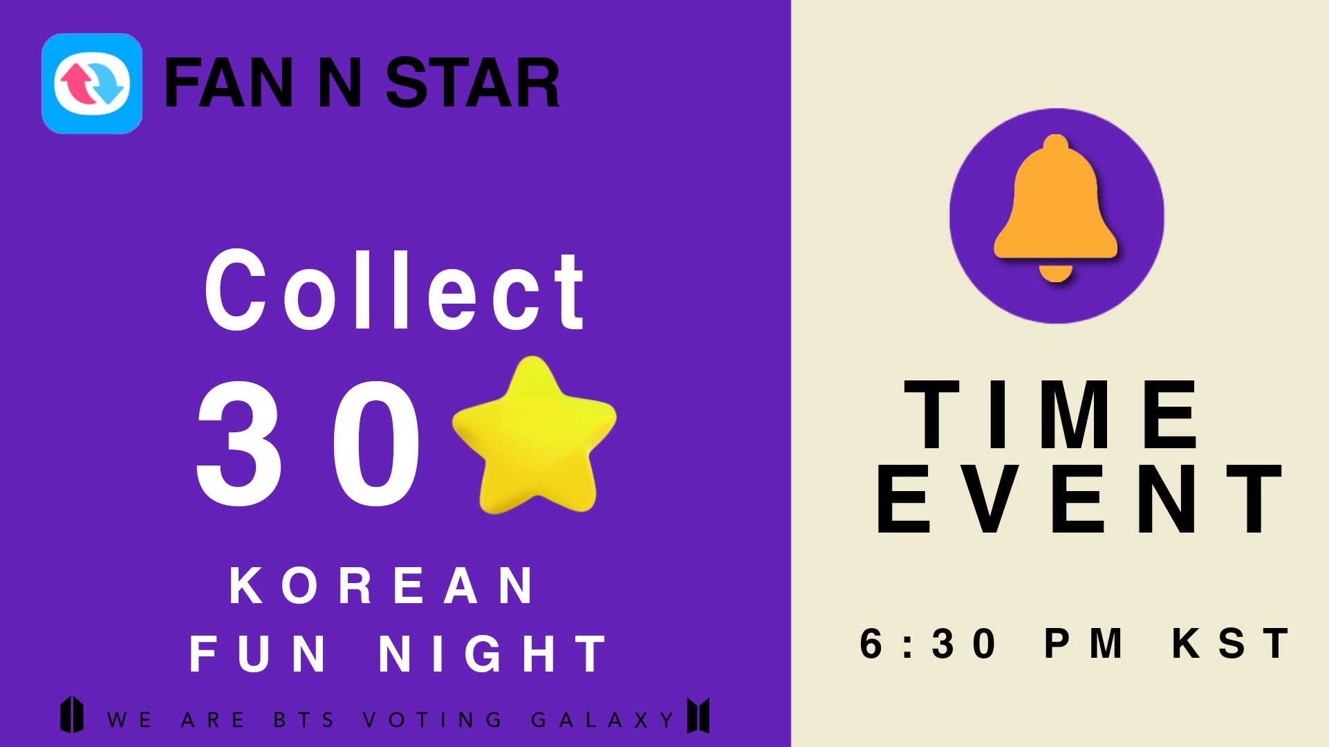 BTS Voting Galaxy ⁷ on Twitter "⏰FAN N STAR TIME EVENT