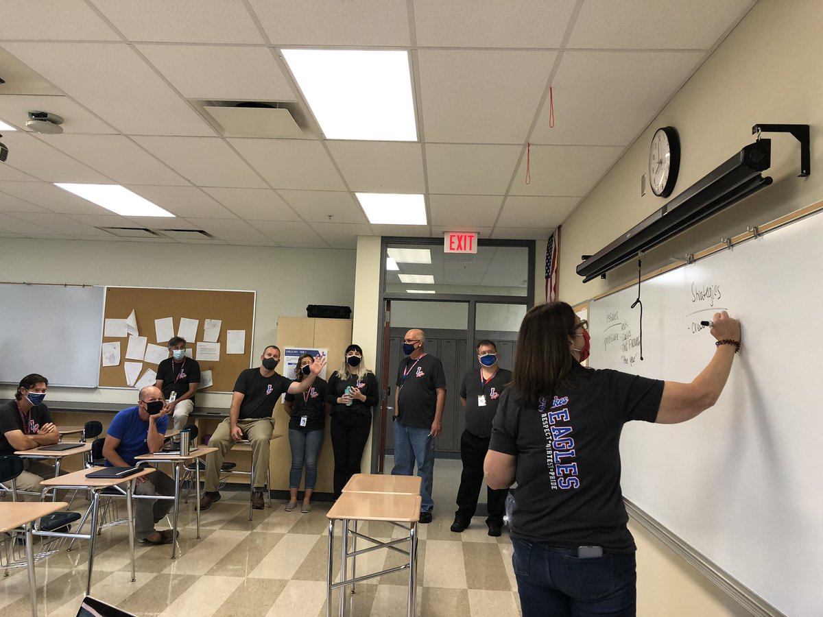 JoriBowen's tweet photo. In case you are wondering what the Eagle staff does on a late start, we work together to support ALL students!  #GradeLevelTeams #GrowLearners https://t.co/tHen6F061K