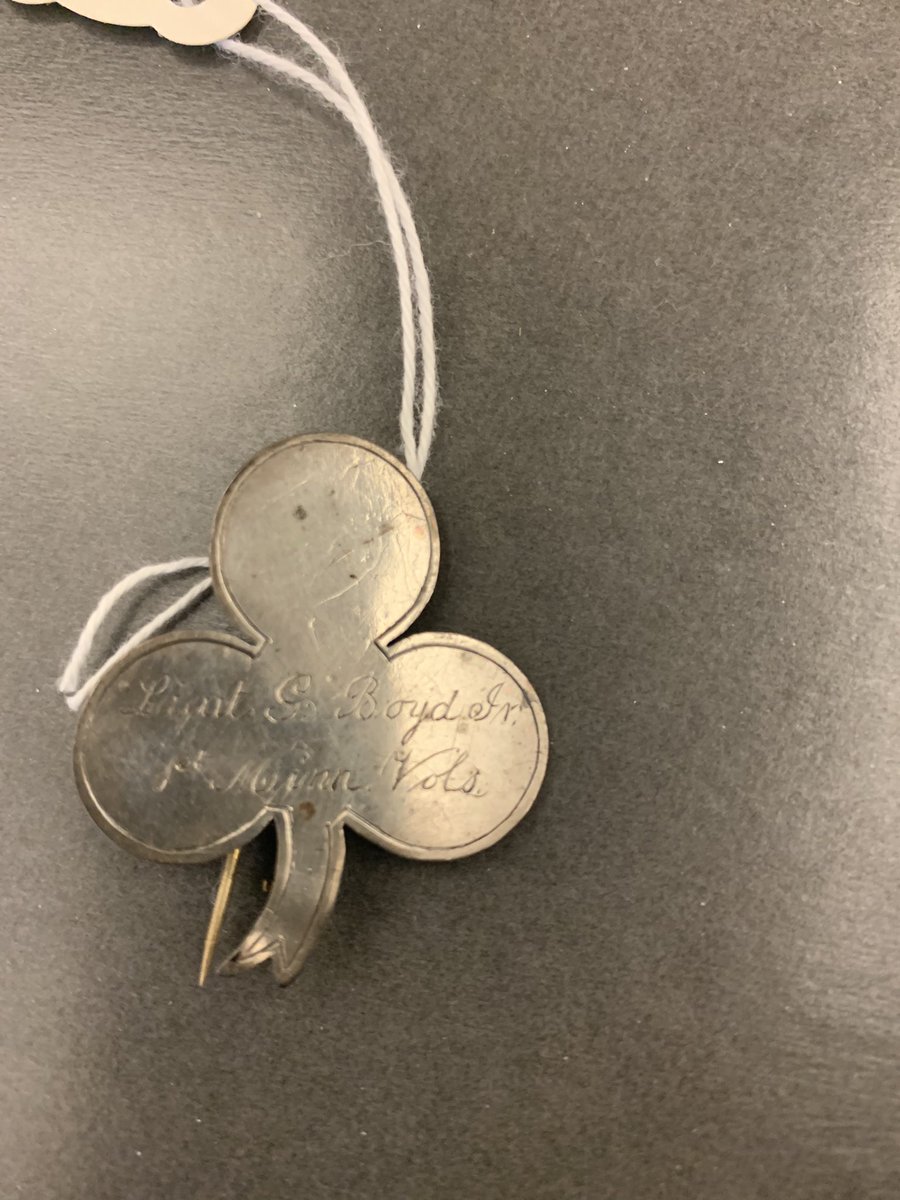 Further evidence of the Irish connection with #Minnesota at the Minnesota Historical Society. The regimental badge of the 1st Minnesota Regiment which sustained very heavy losses during the American Civil War.