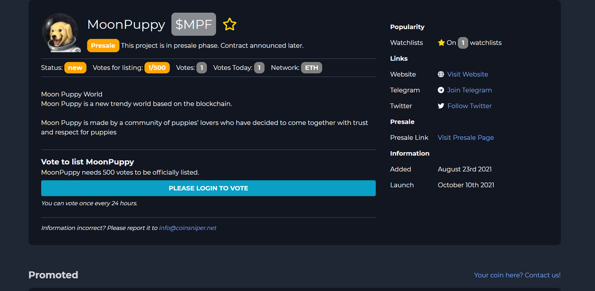 Moon___Puppy's tweet photo. ❤️Support  MoonPuppy Listing coinsniper https://t.co/Yry5XAdDbh https://t.co/dH4V96kPIl