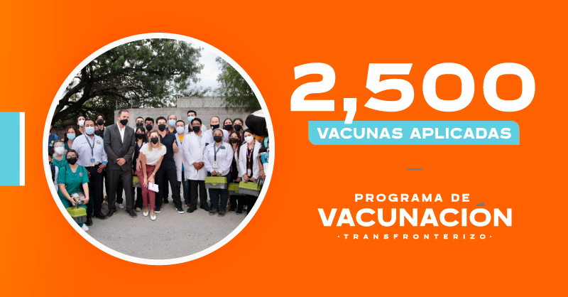 ¡El Programa de Vacunación Transfronterizo avanza con éxito!

Ya son 2,500 las y los neoleoneses que han sido inmunizados gracias a esta iniciativa a la que se han sumado los gobiernos y la iniciativa privada.