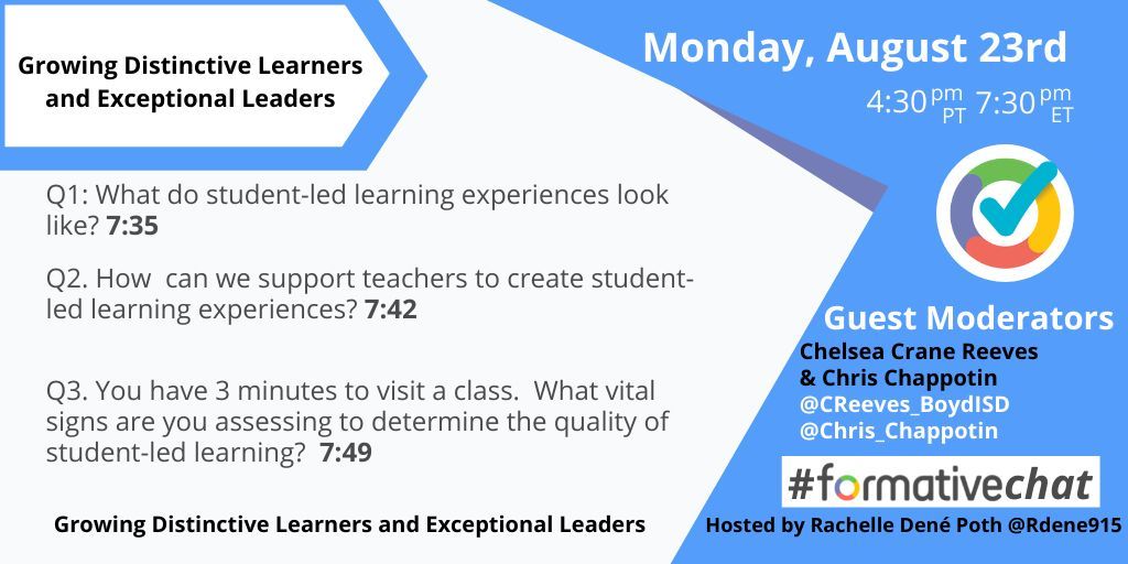 C_CraneReeves's tweet photo. Q3: You have 3 minutes to visit a class. What vital signs are you assessing to determine the quality of student-led learning? #FormativeChat https://t.co/VTSJIIQ8gS