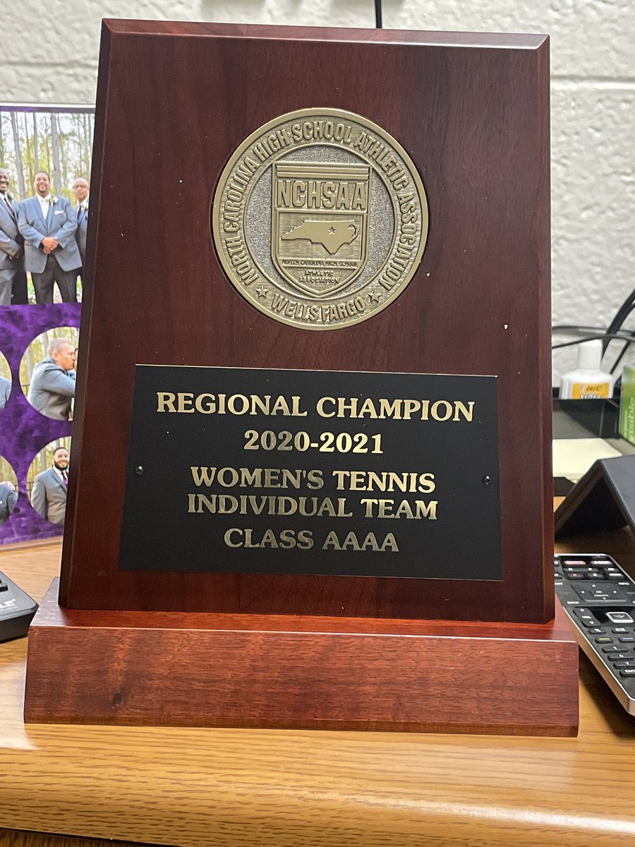 Great team win 5-1 vs a very strong @Broughtonsports team today, return to my office to see our @NCHSAA Regional Championship Trophy had arrived!  All on a great first day of school!  Hydrate, eat well & get your rest ladies, we have a tough matchup with @AthleticsEnloe tomorrow!