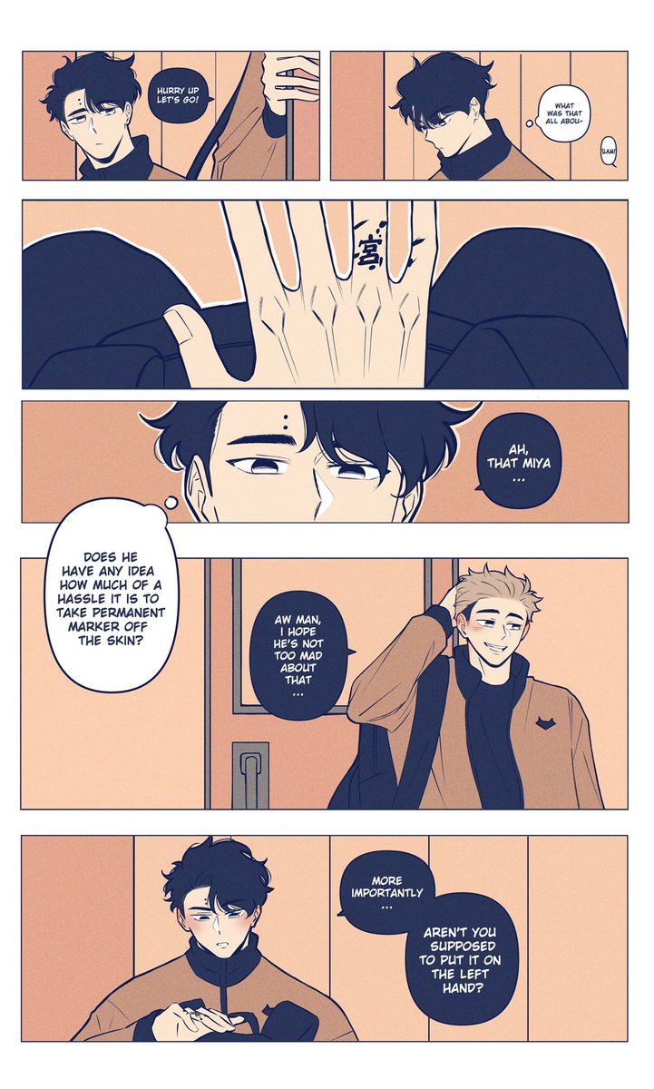 future birthday present 🎁 

here's a cheesy #sakuatsu comic piece i did for @sfisakuatsuzine 💕 