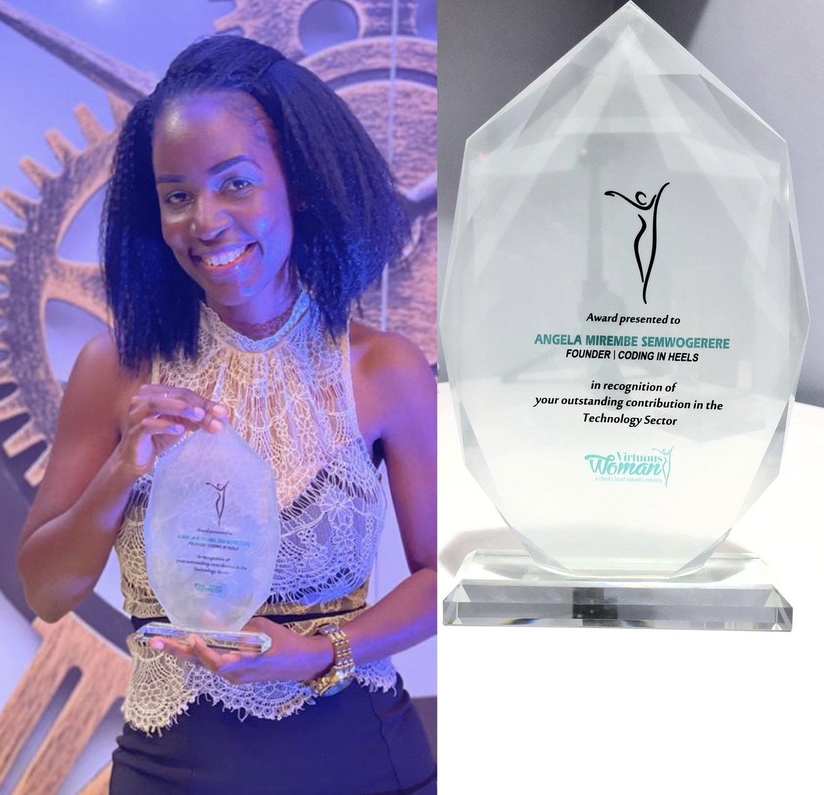 CodinginHeelsug's tweet image. Thank you Christ’s Heart Ministries International for inviting @CodinginHeelsug to the phenomenal “Virtuous Woman Awards” and for finding us worthy of the Award in the Tech category. May God continue to bless and expand your ministry and congrats to all the ladies tonight.