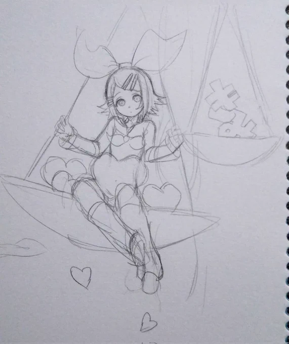 重めの恋愛ソングとかにありそうな
イラストのラフ
リンちゃん!(鏡音リン) 