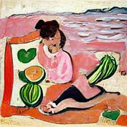 Text made into AI art: An abstract painting that depicts a girl eating watermelon on the beach

Have creative ideas you want turned into art?

Try <a href="/HotpotArtMaker/">Hotpot Art Maker</a>.

#VQGAN #vqganclip #AIart