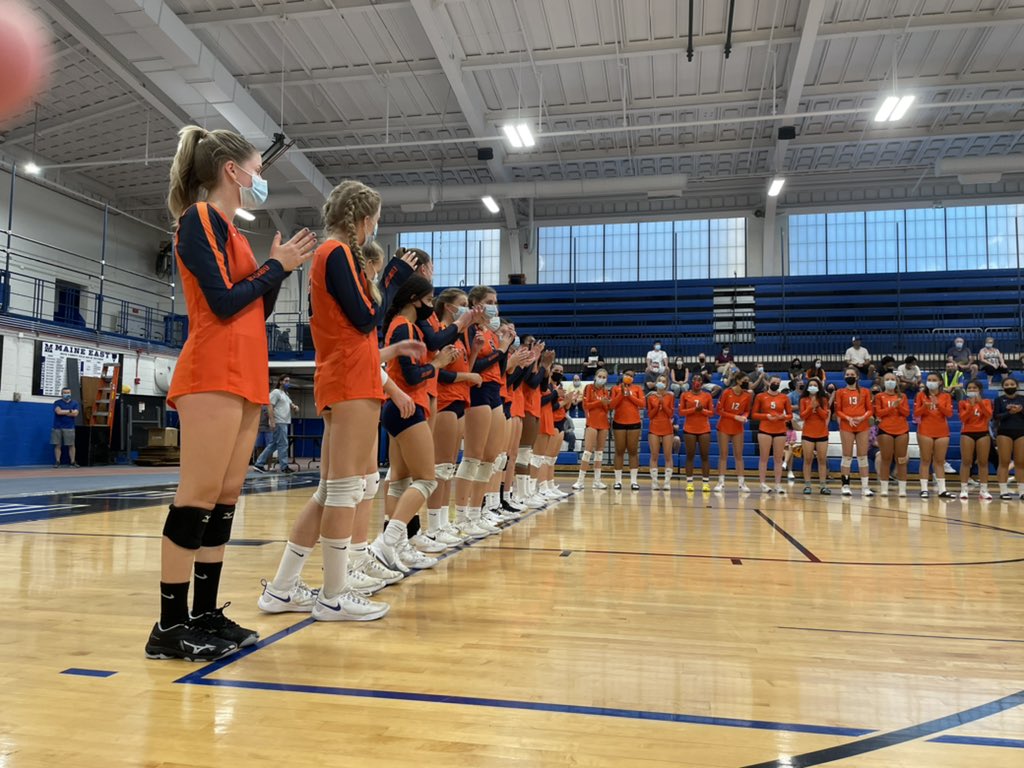 Varsity GVB defeats Maine East 25-20, 25-23 in their season opener!  #kitswin. <a href="/ETHSports/">Evanston Athletics</a>