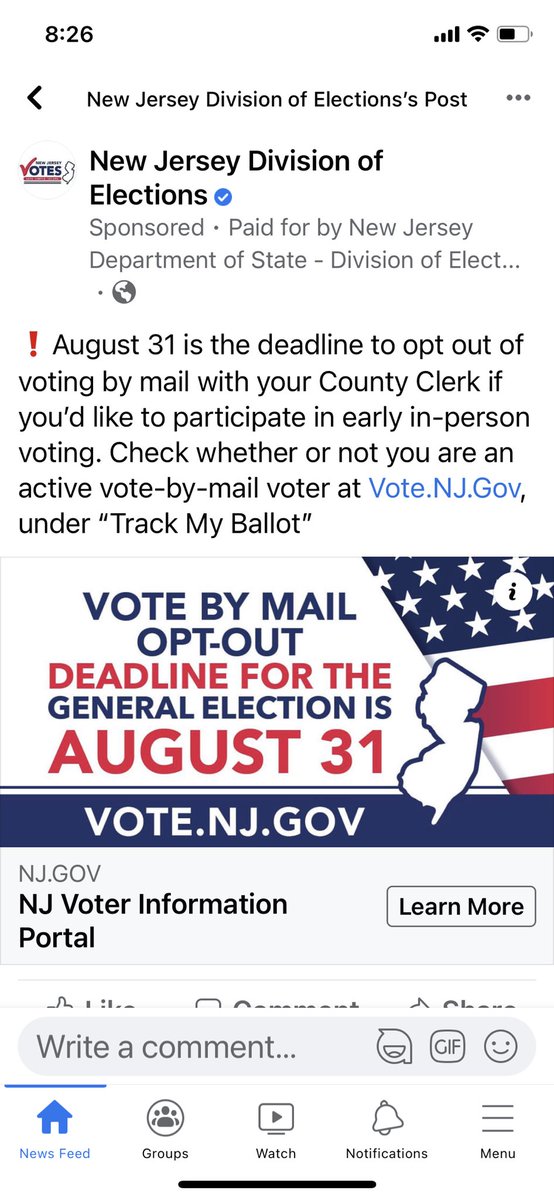 Why am I “opting out” of something I NEVER “opted in “ to?? U have this backwards! If some1 wants mail in they should have to opt in.@NJ_Votes #cheatmuch backwards #informthepublic