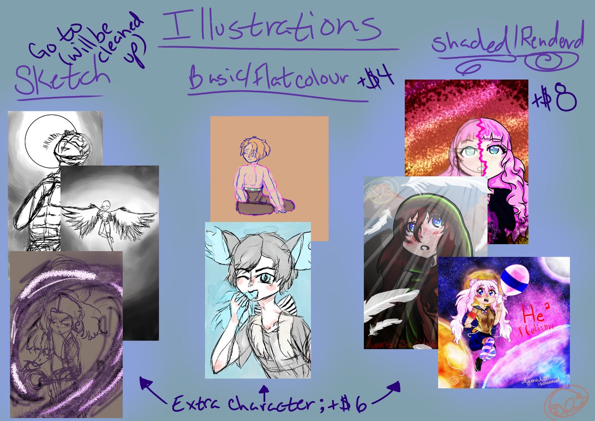 AgentAJ2's tweet photo. COMISSIONS ARE OPEN! (If you need more examples, more are located in my carrd) I'm currently saving up for college, and figured that I'd pop out of the void to let y'all know that this is here now and exists... For some reason. Ko-fi link in thread! https://t.co/sRikWL0SjW