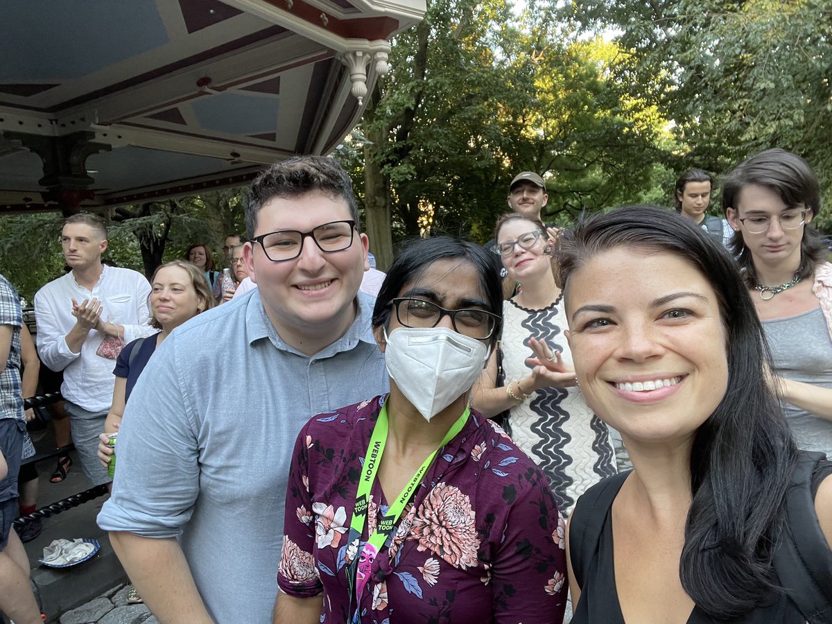 Selfie of three JFREJ members