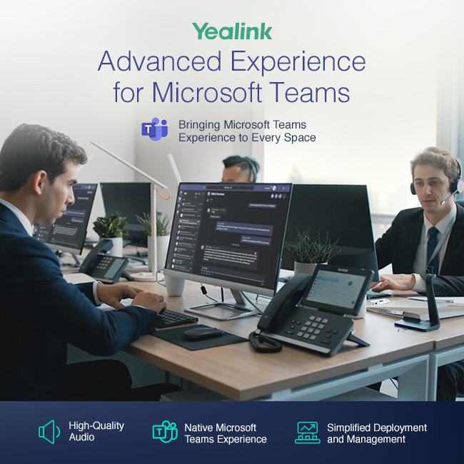 Professional and Sophisticated Audio Technology | Yealink Bringing Microsoft Teams Experience to Every Space

👉 ow.ly/n5tn50FVFth

#MicrosoftTeams #SpeakerPhone #DeskPhone #Conference #Headset #HighQualityAudio @YealinkNews