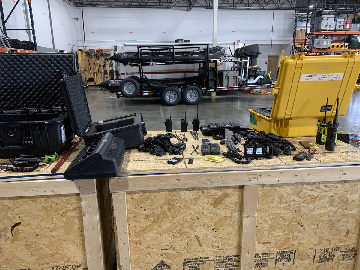 CFD_Alarm's tweet photo. TF-3 has returned! Our FieldComm folks are collecting up Comms gear, cleaning & preparing for the next deployment. Although our minds are still with Haywood County…everyone of us will be home with family tonight! So proud of our @charlottefire family. #CFDpride https://t.co/9LqBZERgsH