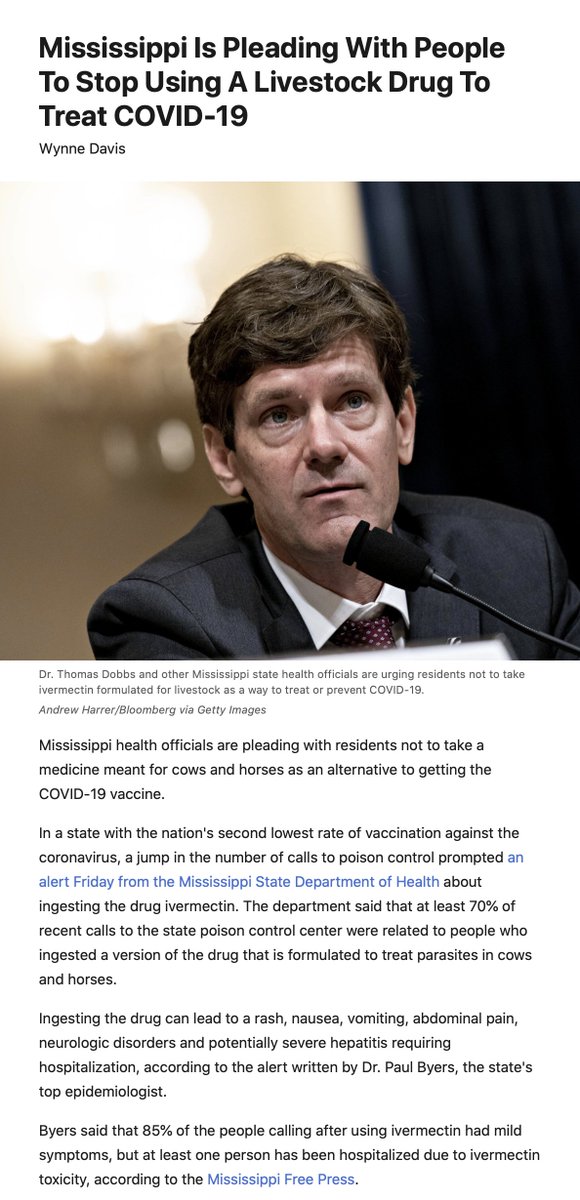 EricTopol's tweet photo. A reminder about Ivermectin, the anti-parasite pill that  in Mississippi accounts for 70% of recent calls to its poison control center
https://t.co/DhdpLzLlqC
The main study supporting its use had to be withdrawn due to "plagiarism and data manipulation"
https://t.co/X7wQE4O4AT https://t.co/d8RNi3jQ1N