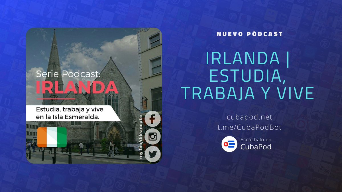 ✨ Nuevo pódcast ✨

Todo lo que debes saber para poder vivir Irlanda al máximo.

👉 cubapod.net/irlanda-estudi…
🎙️ @dileancuba
