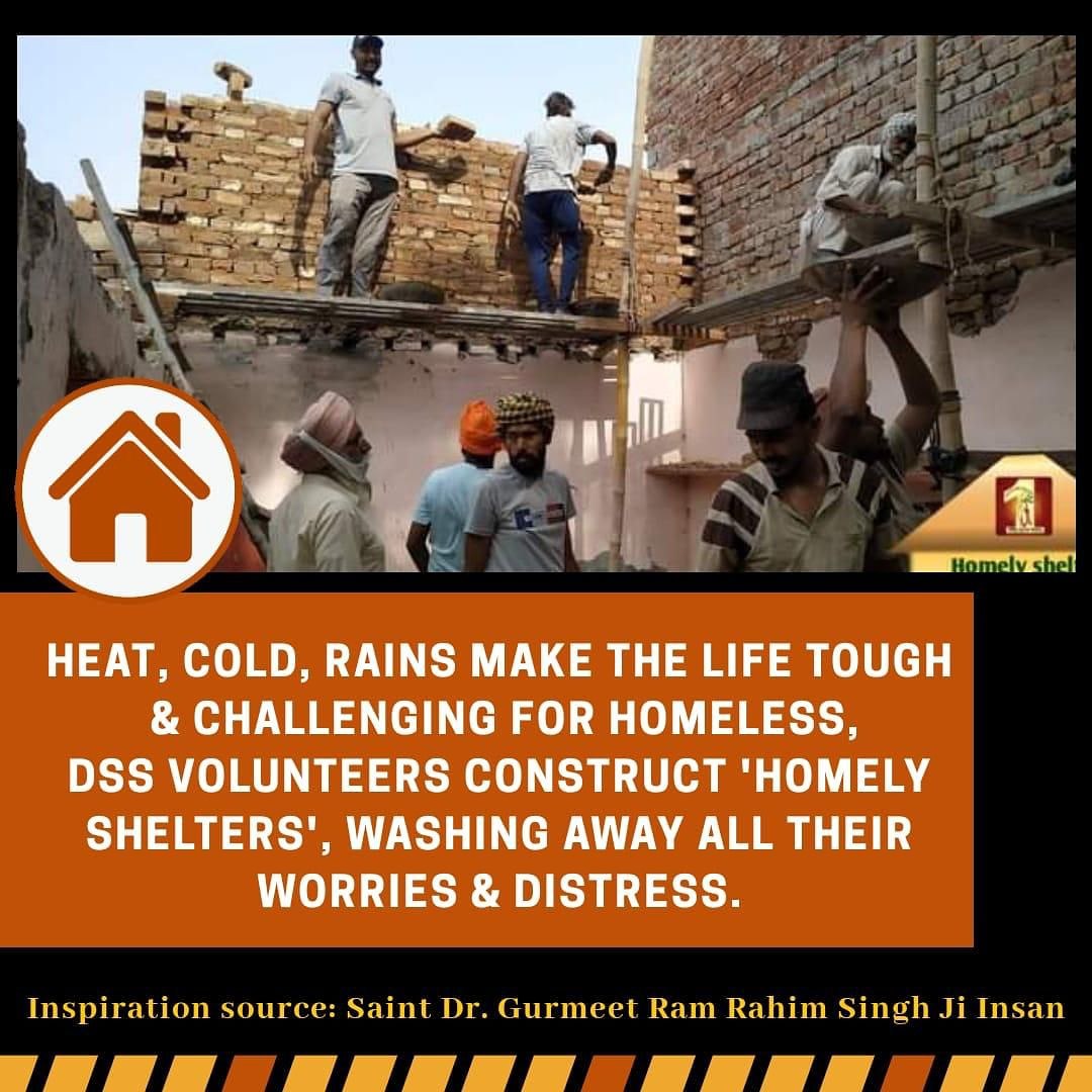 LifeLessonbyMSG's tweet photo. Helping the needy is considered a true type of gift because even a little help can fill happiness in the needy's life.
To help the homeless, Dera Sacha Sauda gives such a unique
#GiftOfHome &amp; provide the homeless with permanent shelter to live a secure life.
@DSSNewsUpdates https://t.co/7dYXVEuCtM