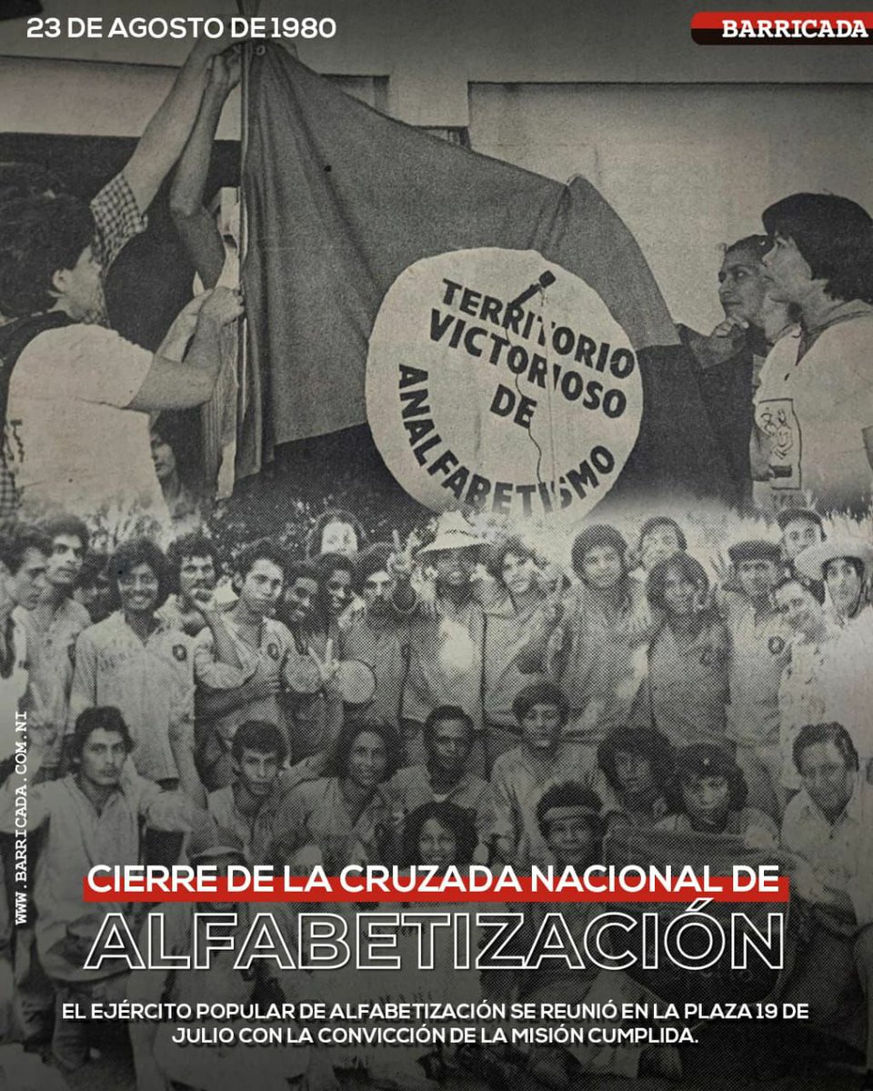 Nada mas bello que evocar recuerdos de un momento histórico en que #Nicaragua erradíco el analfabetismo en el que el somocismo tenia a nuestro pueblo.
#VivaDaniel2021 #ManaguaSandinista
