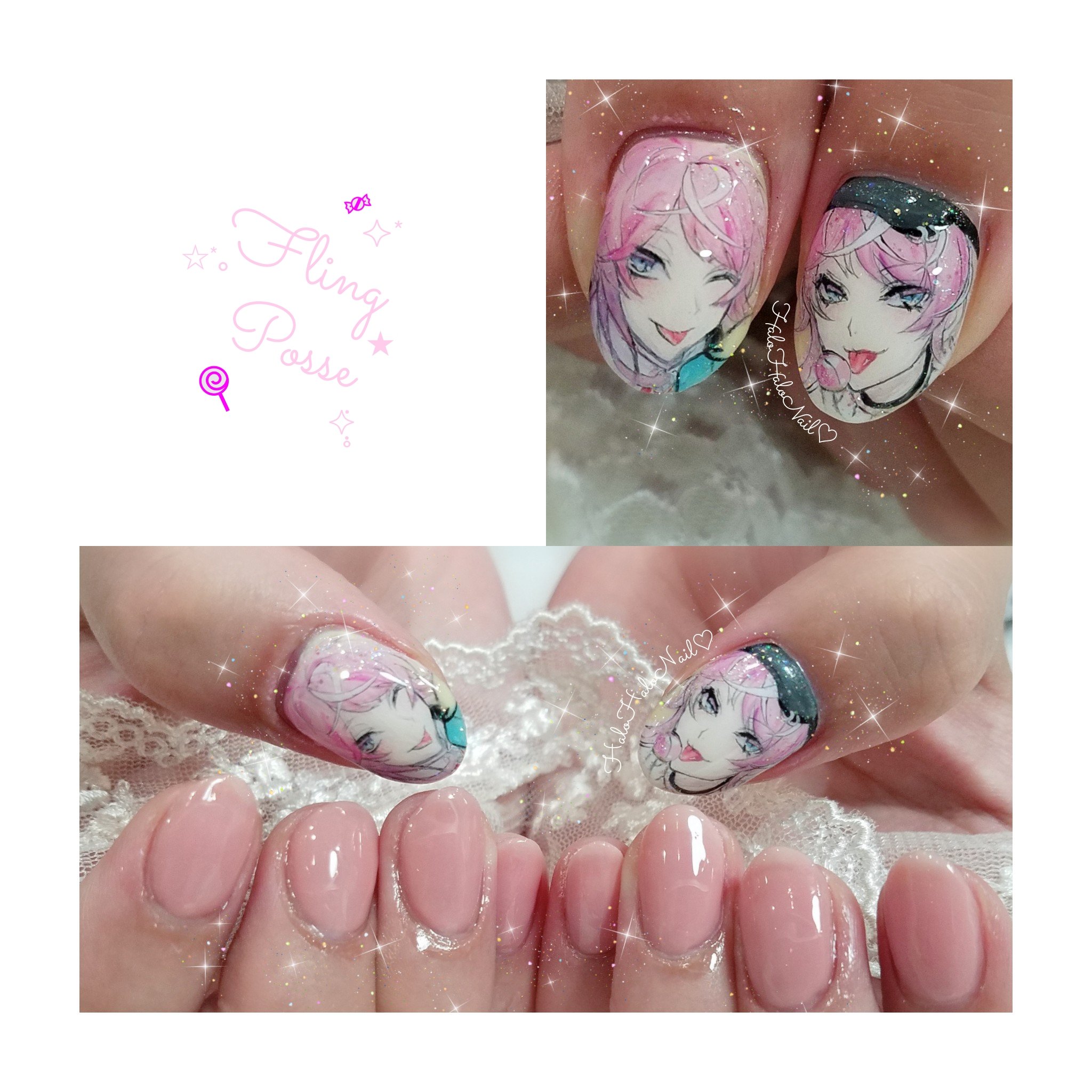 大阪なんば 痛ネイル ハロハロネイル ながむら Di Twitter ヒプノシスマイク Fling Posse 飴村乱数くんネイル いつもありがとうございます またお待ちしております U 痛ネイル キャラネイル 大阪痛ネイル