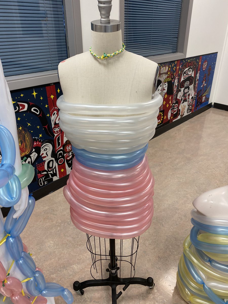 portercreek1's tweet photo. Porter Creek Secondary is a comprehensive experiential school. Today, our fashion art design students designed and produced these balloon outfits! #dayone #schoolisin #pridepassionpurpose #fads #pcssishandson #welcomeback #yukoneducation https://t.co/v9sGT6B9VD