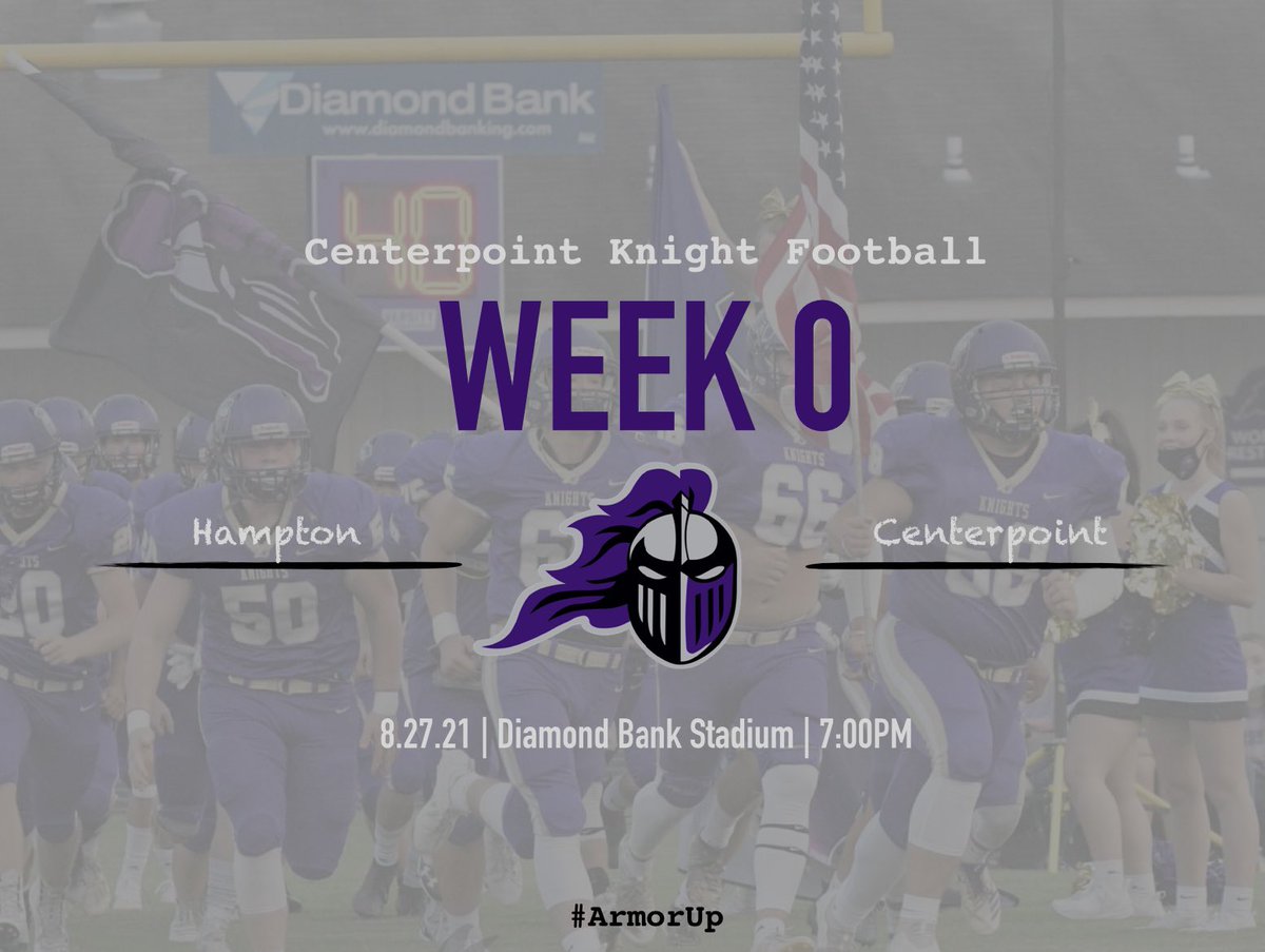 CknightFootball's tweet photo. It’s game week baby!!!! Opening up the season with a Week 0 matchup against Hampton! See ya Friday! #ArmorUp https://t.co/zlPZmVZB55