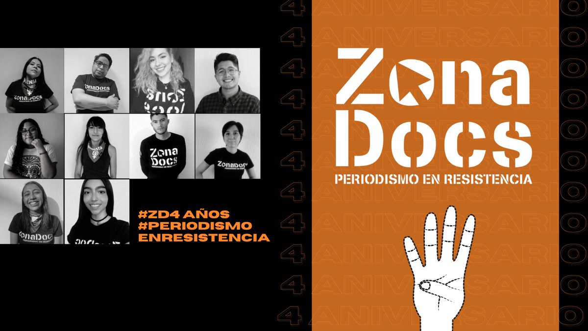 ZonaDocs's tweet photo. #SomosZonaDocs #ZD4Años 
Estamos a una semana de cumplir cuatro años de realizar un periodismo libre e independiente que está comprometido con la lucha por los derechos humanos.
Pronto los invitaremos a celebrar. https://t.co/D3HzC0ZC7G