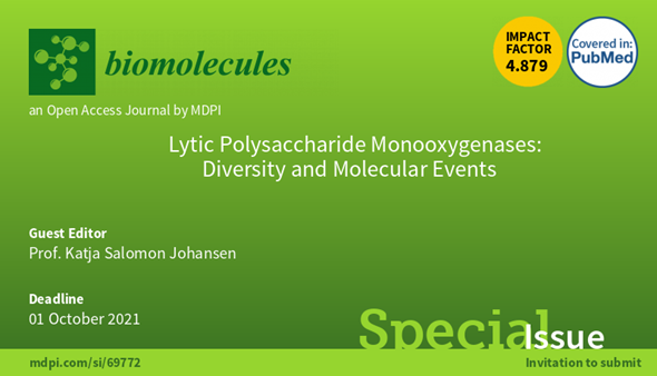 Biomol_MDPI's tweet image. #DeadlineExtended
&quot;Lytic #Polysaccharide #Monooxygenases: Diversity and Molecular Events &quot; 

📢Submissions are open.
✏️Guest edited by Prof. Katja Salomon Johansen @uni_copenhagen
👉mdpi.com/journal/biomol…