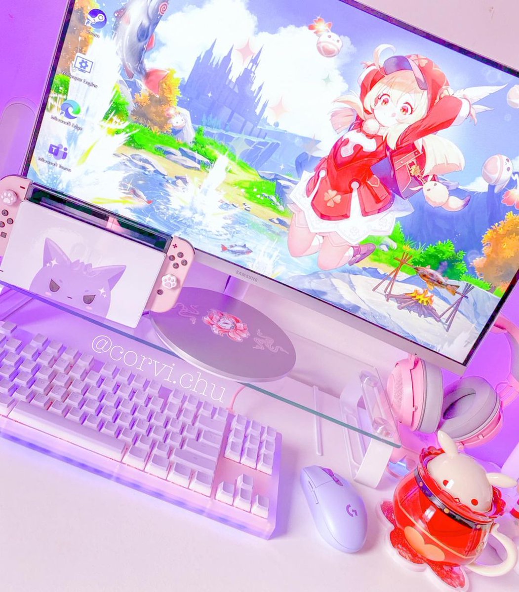 angeerkitchen's tweet photo. 💕Looks so pretty!! 😍 Obsessed with the mug and your setup
🍭Follow @stogapink for more pink inspiratio
🌈Kawaii setup by @corvi.chu
🌸🌸🌸#stogapink #cute #characters #girlssetups #stogapink #stogatech #controller #pc #pcgame #pink https://t.co/G8fJK0Iyrc