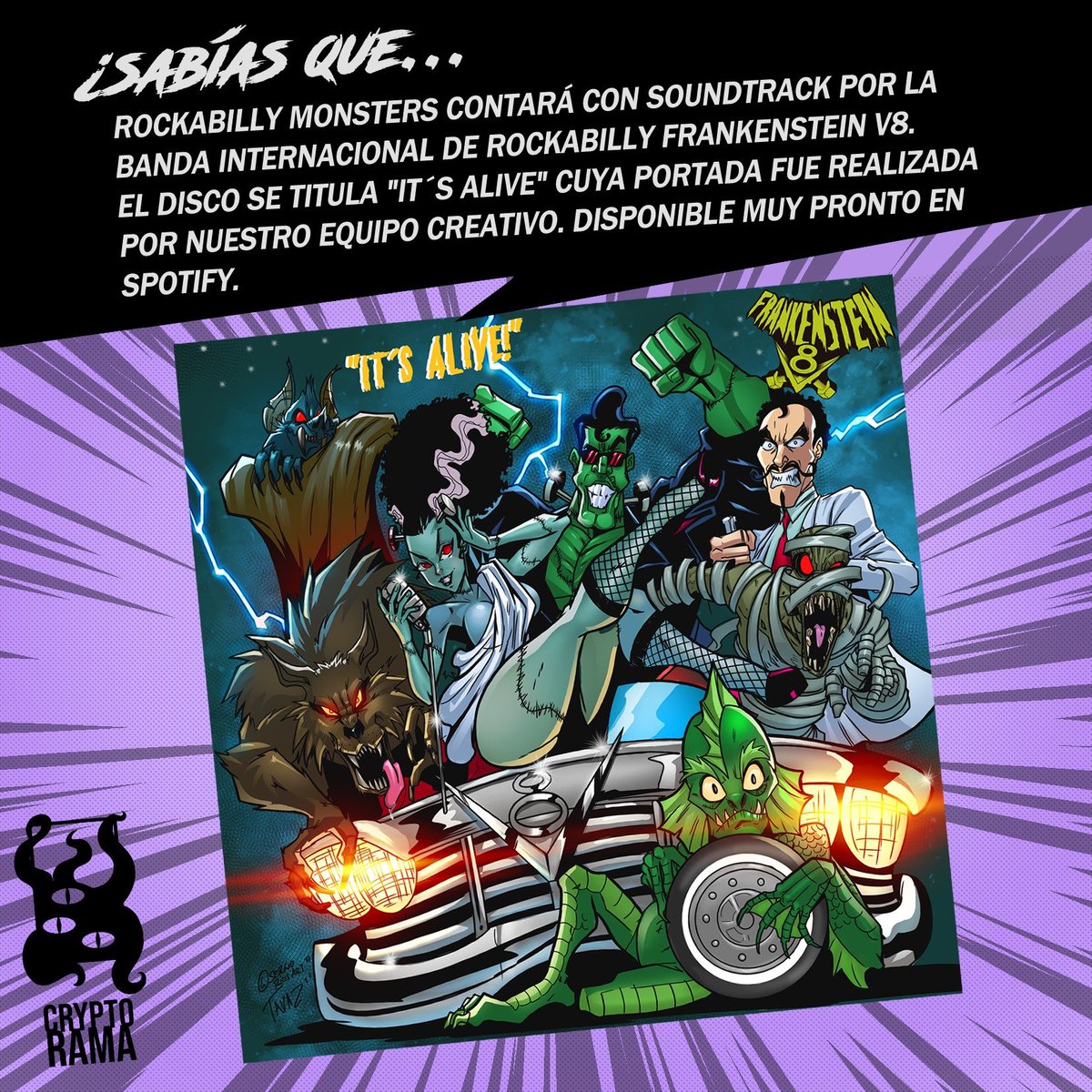 ¡ROCKABILLY MONSTERS incluira soundtrack exclusivo por la banda de Rockabilly <a href="/FrankensteinV8/">The Frankenstein V8</a>. ¡Muy pronto en <a href="/Spotify_LATAM/">Spotify LATAM</a> !