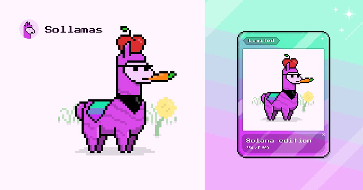 SollamasNFT's tweet photo. 1/2 🎉 The #airdrop you've all been waiting for! 🎉

These limited (only 500 will exist) Solana Edition Llama's will be dropping into the winner's wallets on Aug 27! Eligible to all Gen 2 Llama holders.

Gen 2 Llamas available on Solanart https://t.co/4TiF2Cytsw https://t.co/lt7pwoH6Ke