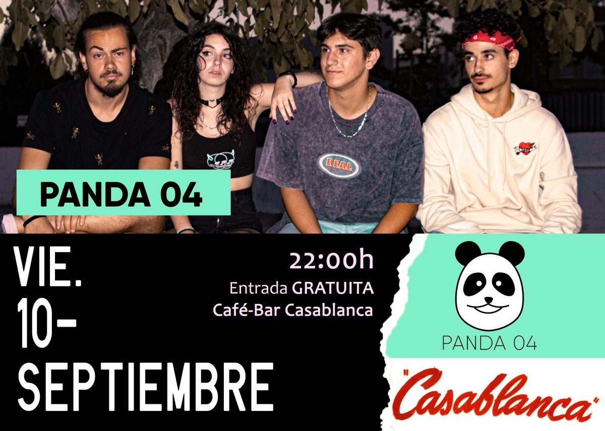 panda04oficial's tweet photo. Que pasa gente!! Nos vemos el viernes 10 en el Casablanca ;) https://t.co/fbyjbDEcPH
