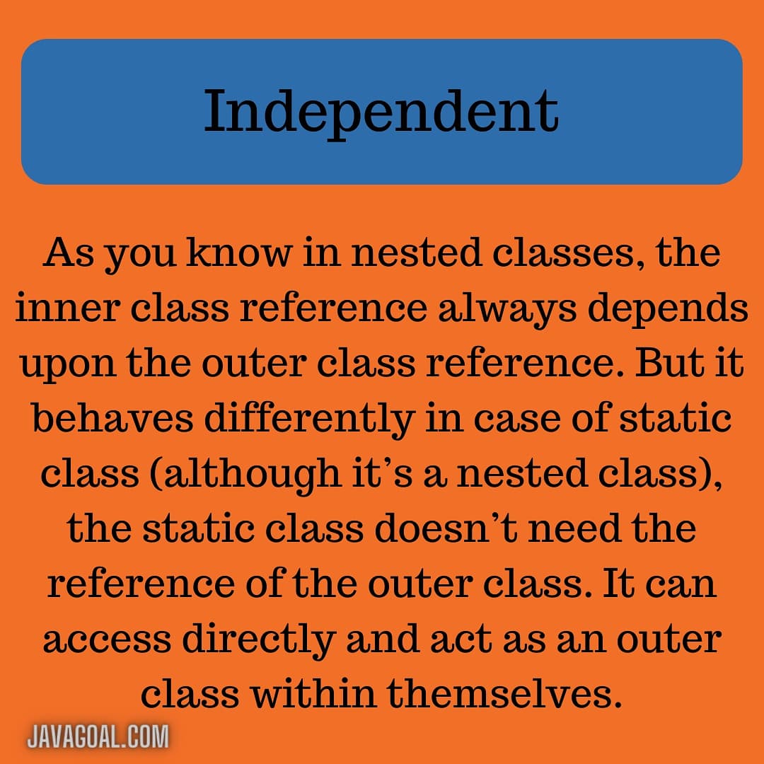 GoalJava's tweet image. Want to read it in detail then click on link
javagoal.com/static-class-i…
#javadeveloper
#android
#javacode
#codinglife
#Coding
#devcommunity
#CodeNewbie
#CodeNewbies
#WomenWhoCode
