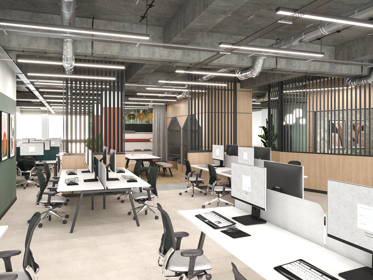 Finally excited to show off our latest design proposal for the new TWENTYEIGHT/32 building on <a href="/albertnorthmbr/">Albert North</a> 😍 renovations are underway so that the old Barclays site will be brought back to life to welcome new tenants soon. #albertnorth #interiors #workplacedesign