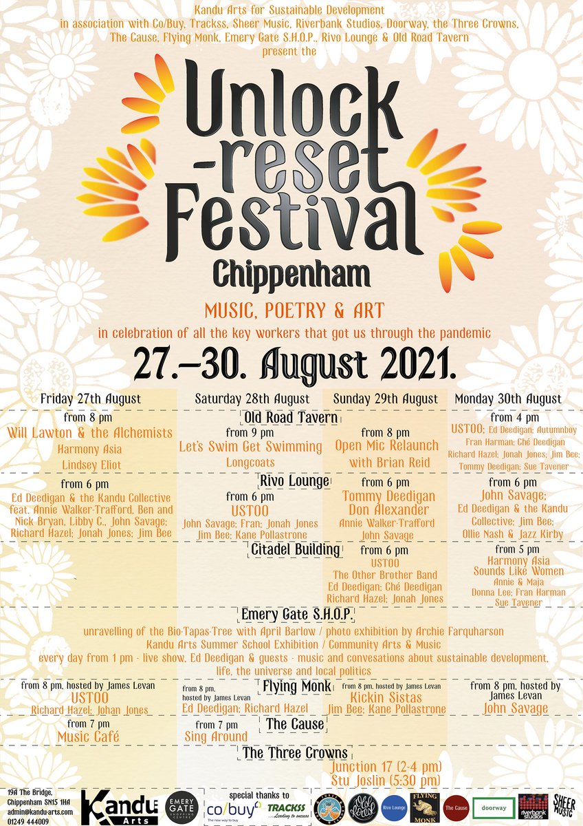 3crownspub's tweet photo. Check out this amazing festival in #Chippenham this weekend, organised by #KanduArts w/local venues. On top of @3crownspub beer &amp; cider festival is our Singalong Sunday (29th Aug):
2-4pm Junction 17 - a selection of favourite songs
5:30-6:15 Stu Joslin - a 'Stones' singalong set https://t.co/dhZx5Q8Bdy