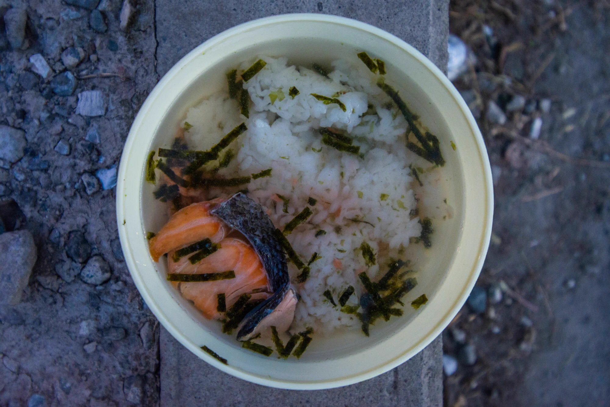 レトロなお茶漬けの自販機に感動！27秒でシャケ茶漬けが食べられる！