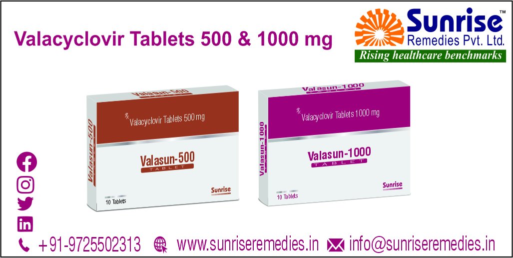 sunriserem's tweet photo. Valasun Contains Valacyclovir is a big name in the pharmaceutical world. Manufactured At Sunrise Remedies.
Get more info https://t.co/F0Jd126OD8
#Valasun #Valacyclovir #ARV #HIV #Pharmaceutical #Manufacturer #Manufacturing #Export #Nutraceuticals #Ayurvedic #Healthcare https://t.co/JkytK9ZK22