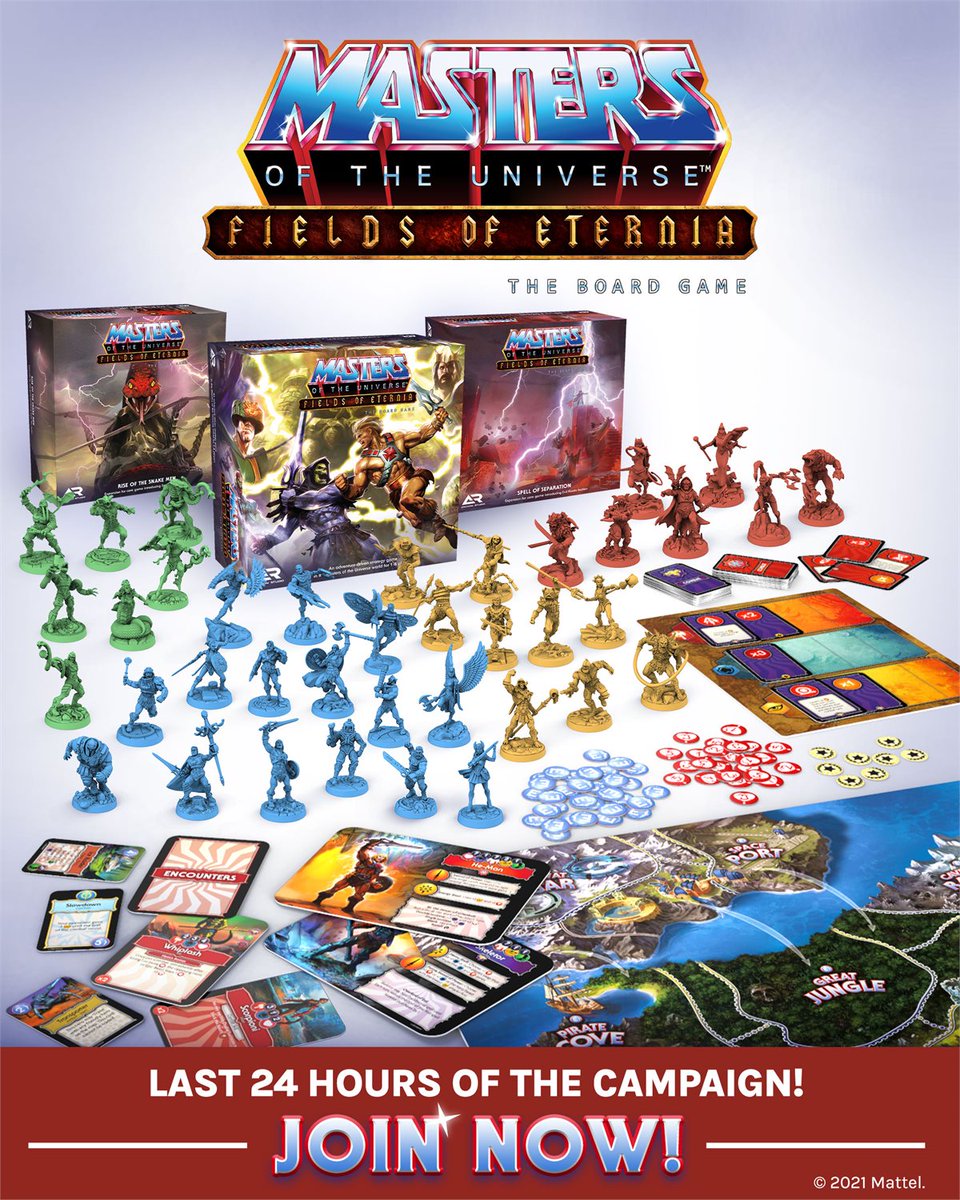 PlanetEternia's tweet photo. #FieldsofEternia-Crowdfunding: nur noch bis heute 16:00 Uhr

Die letzten Stunden der Crowdfunding-Phase des offiziellen #MotU-Brettspiels von #ArchonStudio laufen. Alle Daily Stretch Goals sind enthüllt und der Grayskull-Würfelturm wird 20 cm hoch: https://t.co/EHD7CMo4jM https://t.co/z7YXbSSOVM