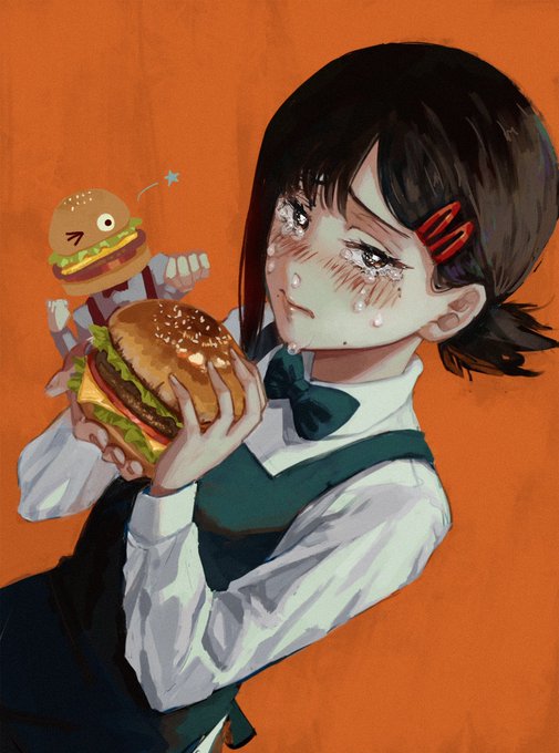 「黒髪 ハンバーガー」のTwitter画像/イラスト(人気順)