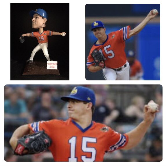 BellBobbles's tweet photo. I’d love to coach the pitchers in Akron given all their talent including @_Logan2Allen Was at the game he made he his first Ducks start. The presses’ action photos from the game convinced me to go this direction with my custom! #custombobblehead https://t.co/i4AwupbfYA