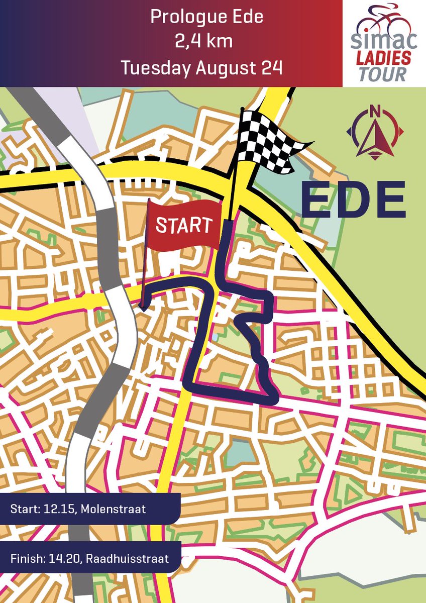 🚴‍♀️Today the start of #SLT2021 <a href="/SimacDS/">Simac DS</a>.
📍<a href="/GemeenteEde/">Gemeente Ede</a> 
🛣Prologue 2,4 km
🏳️13.00 cest
🏁14.20 cest
🌤21 degrees
💨NE 3 bft
#UCIWWT