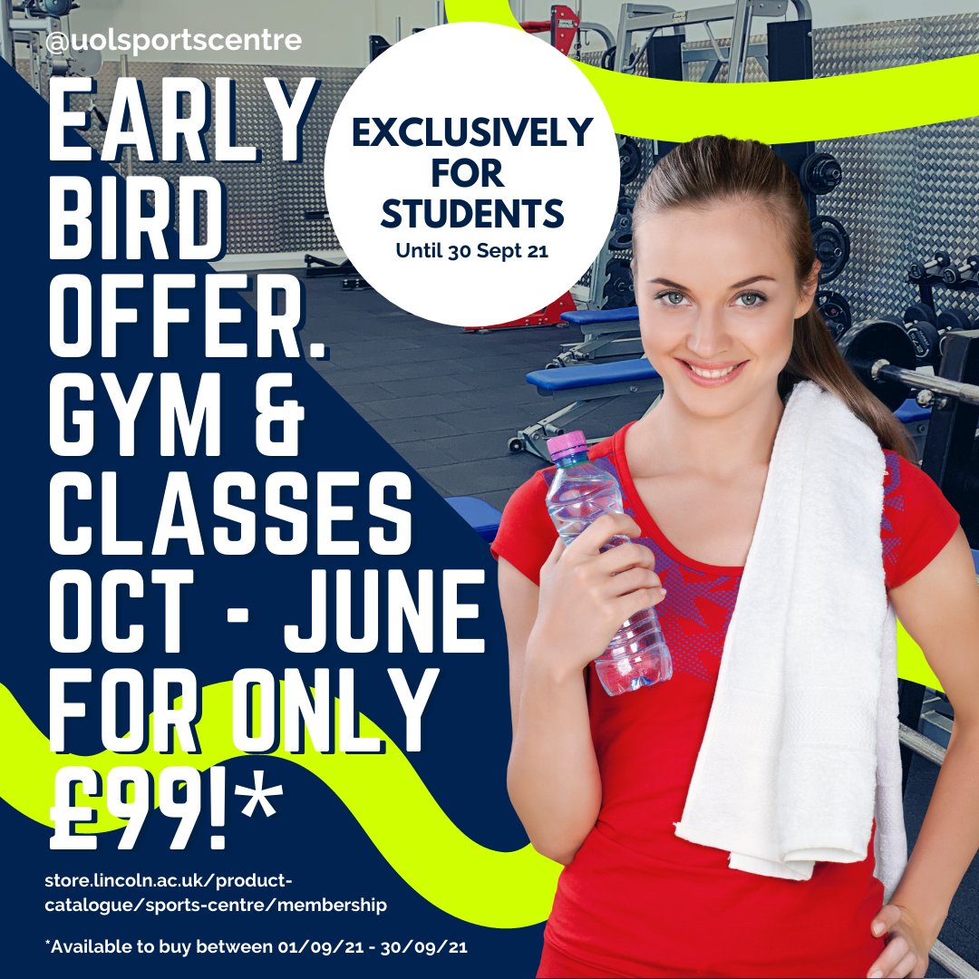 Early Bird Gym & Class Peak Membership - Academic year 21/22 ONLY £99! Available to buy for a limited time only. Purchase online or in store between 01 Sept 21 - 30 Sept 21 & save £20.95! Outside of the promotional period our full academic year 21/22 membership is £119.95.